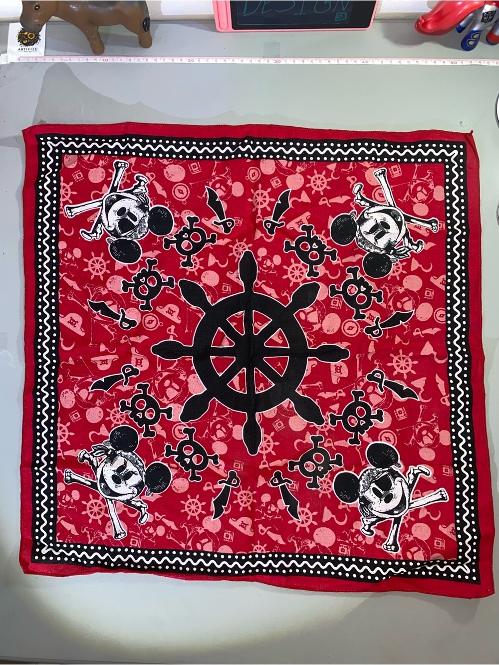 Disney's Mickey Mouse Pirates Of The Caribbean Night Cruise Bandana Scarf
